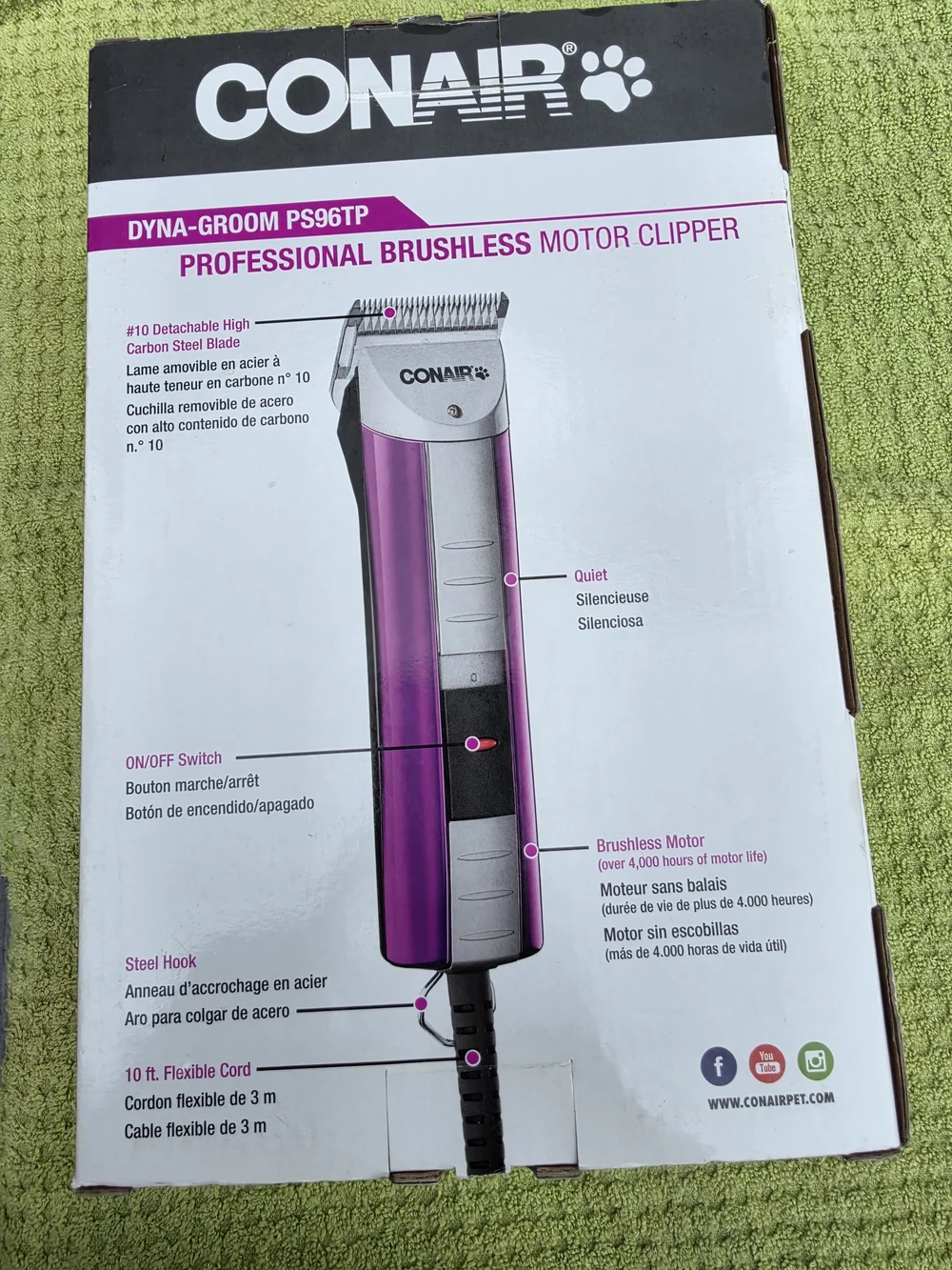 Conair Dyna-Groom Professional Brushless Dog Pet Clipper PS96TP New